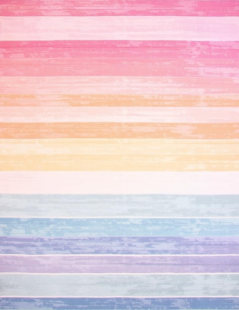 Rainbow rug with peach tone